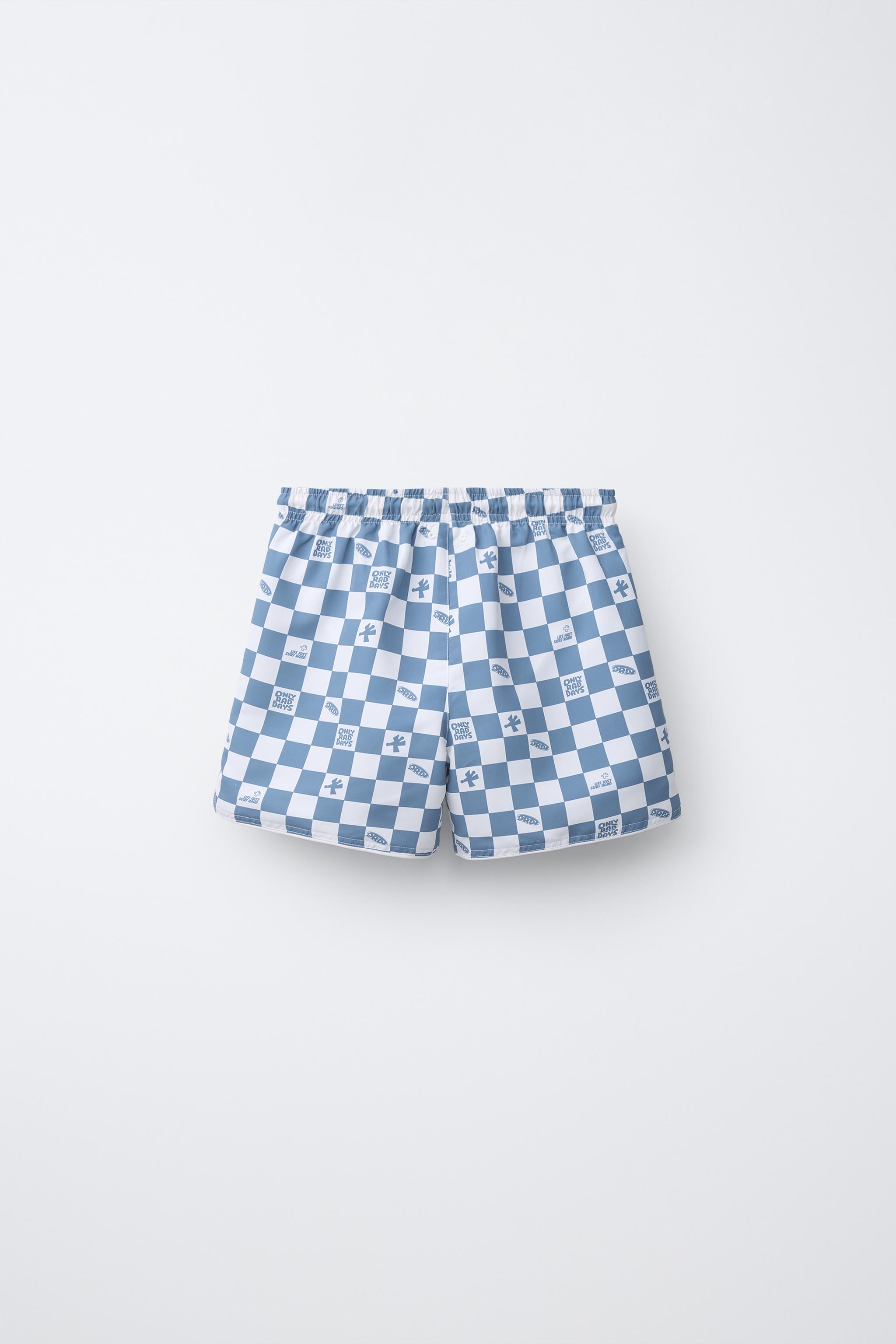 6-14 YEARS/ CHECKERBOARD LOGO SWIMSUIT